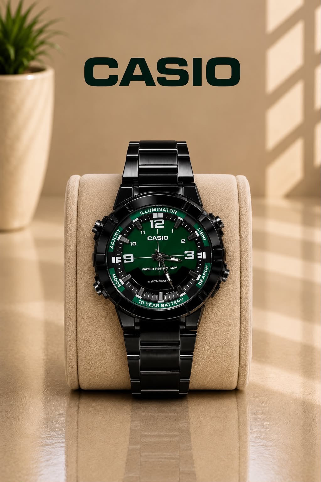 Casio Illuminator 10-Year Battery Stainless Steel Sport Watch Collection
