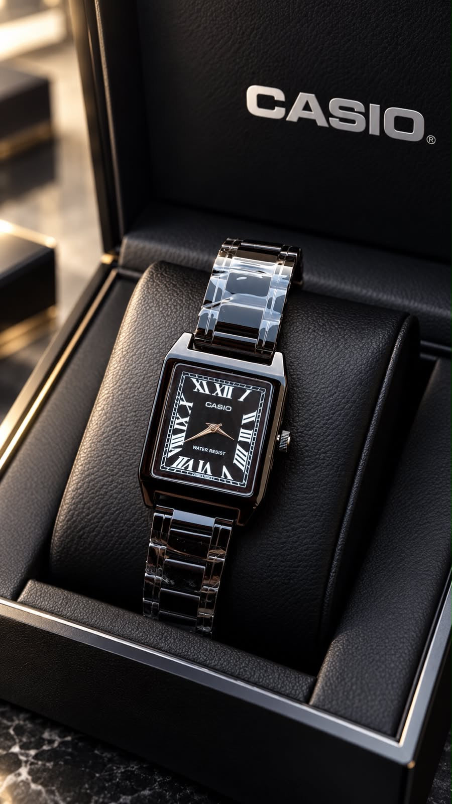 Casio Vintage Rectangular Roman Numeral Stainless Steel Watch Collection