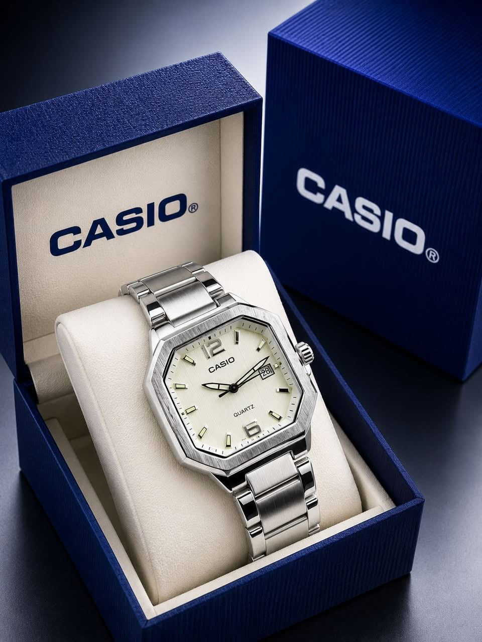 Casio Vintage Octagonal Analog Stainless Steel Watch Collection