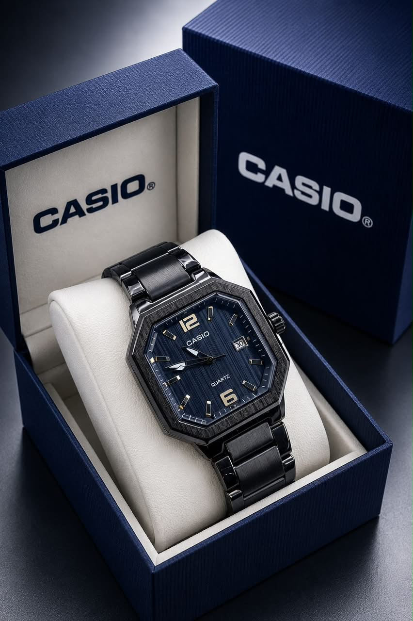 Casio Vintage Octagonal Analog Stainless Steel Watch Collection
