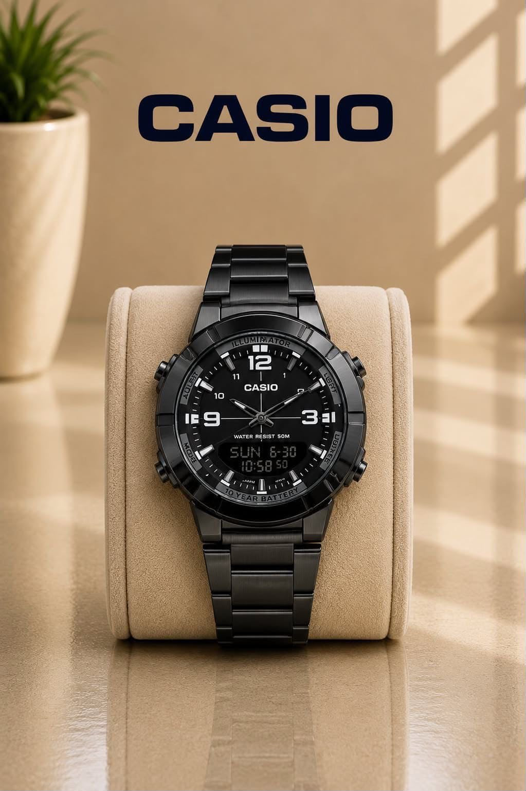 Casio Illuminator 10-Year Battery Stainless Steel Sport Watch Collection