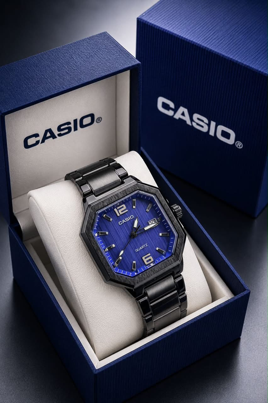 Casio Vintage Octagonal Analog Stainless Steel Watch Collection