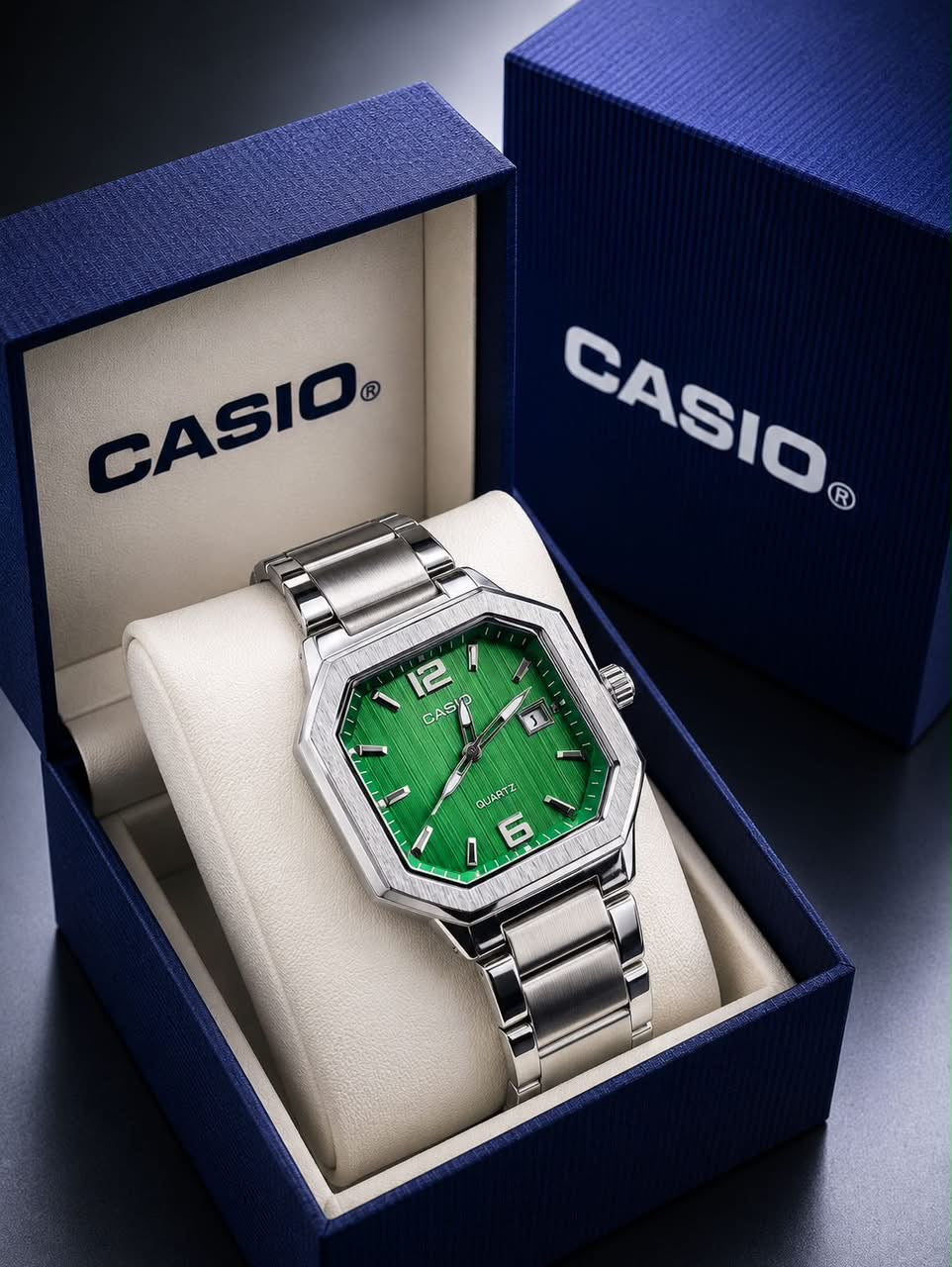 Casio Vintage Octagonal Analog Stainless Steel Watch Collection