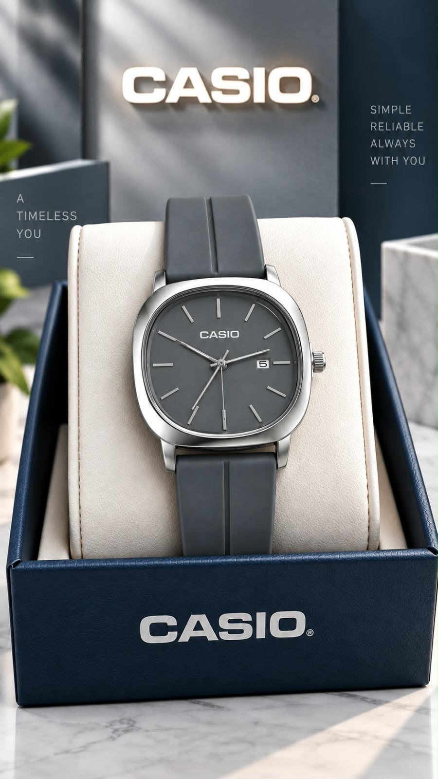 Casio Minimalist Cushion Case Magnetic Strap Watch Collection