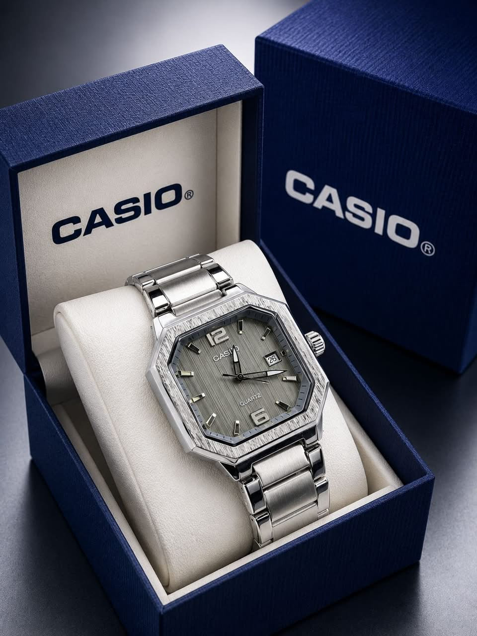 Casio Vintage Octagonal Analog Stainless Steel Watch Collection