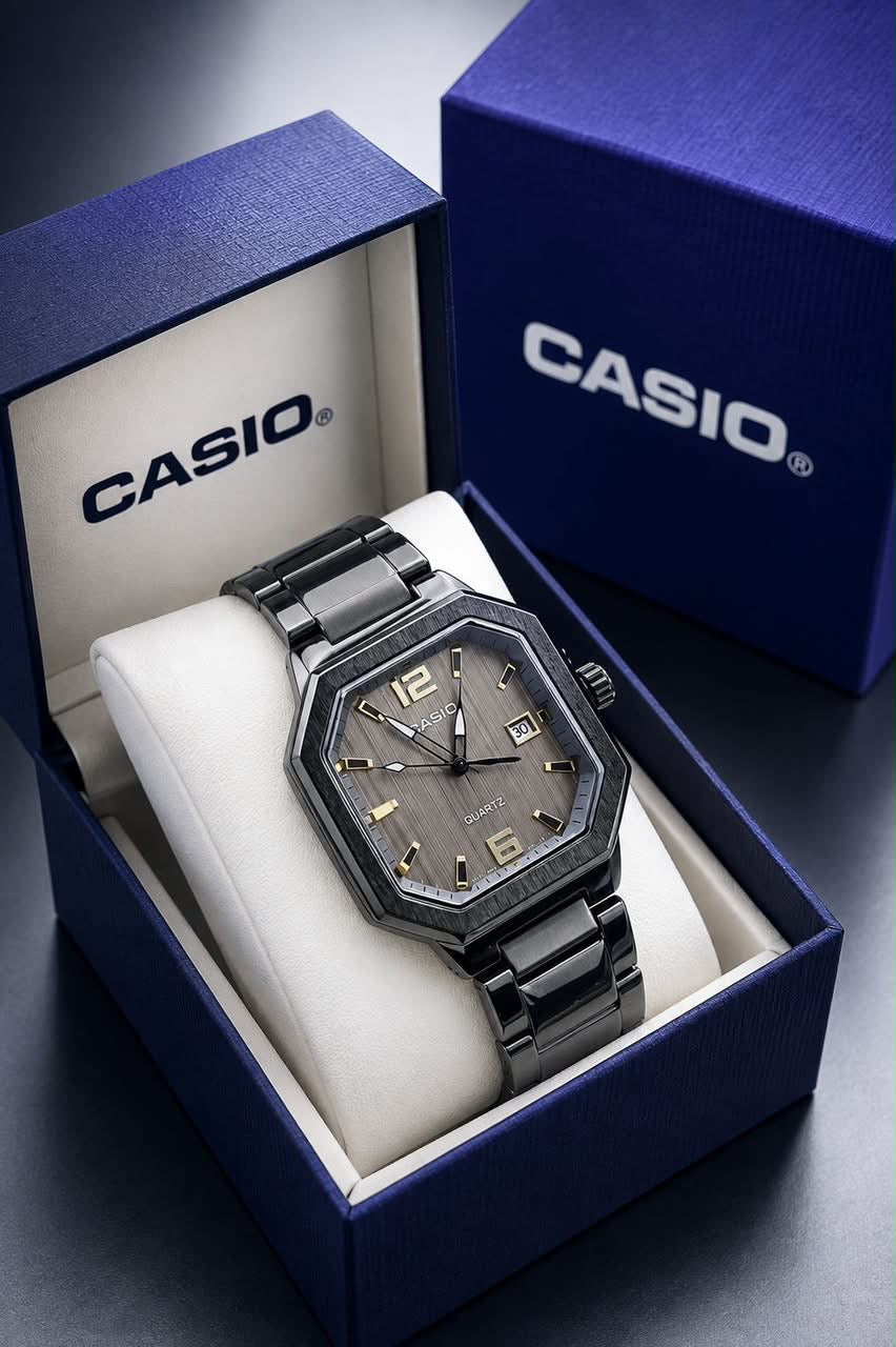 Casio Vintage Octagonal Analog Stainless Steel Watch Collection