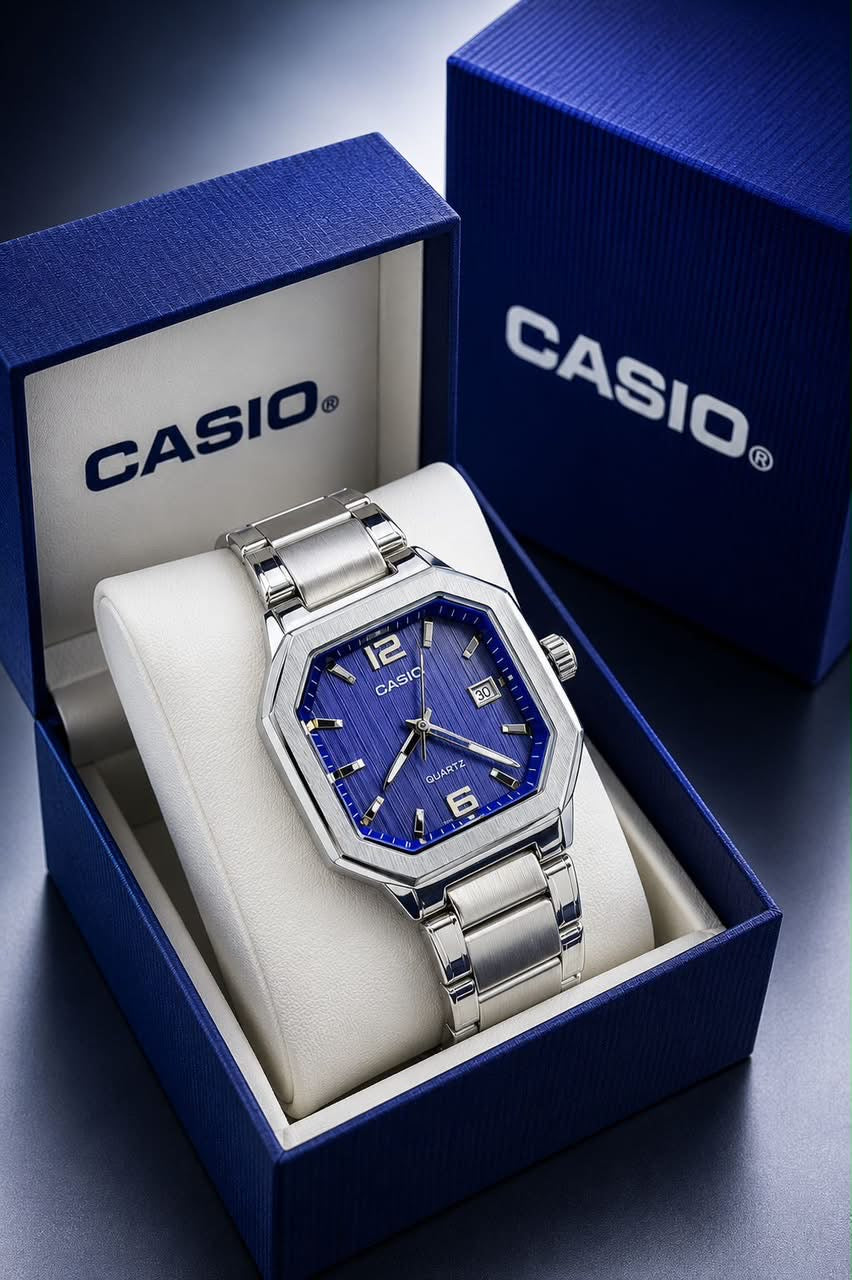 Casio Vintage Octagonal Analog Stainless Steel Watch Collection