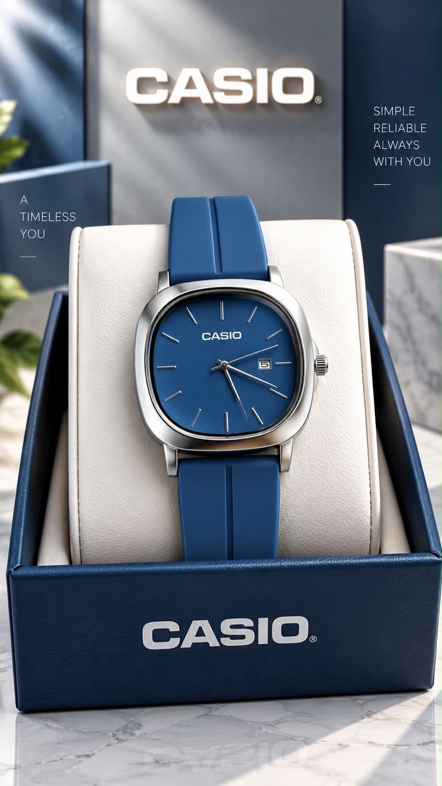 Casio Minimalist Cushion Case Magnetic Strap Watch Collection