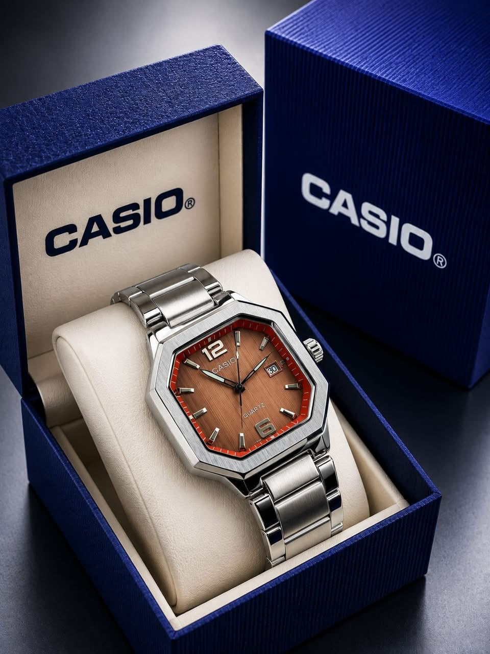 Casio Vintage Octagonal Analog Stainless Steel Watch Collection