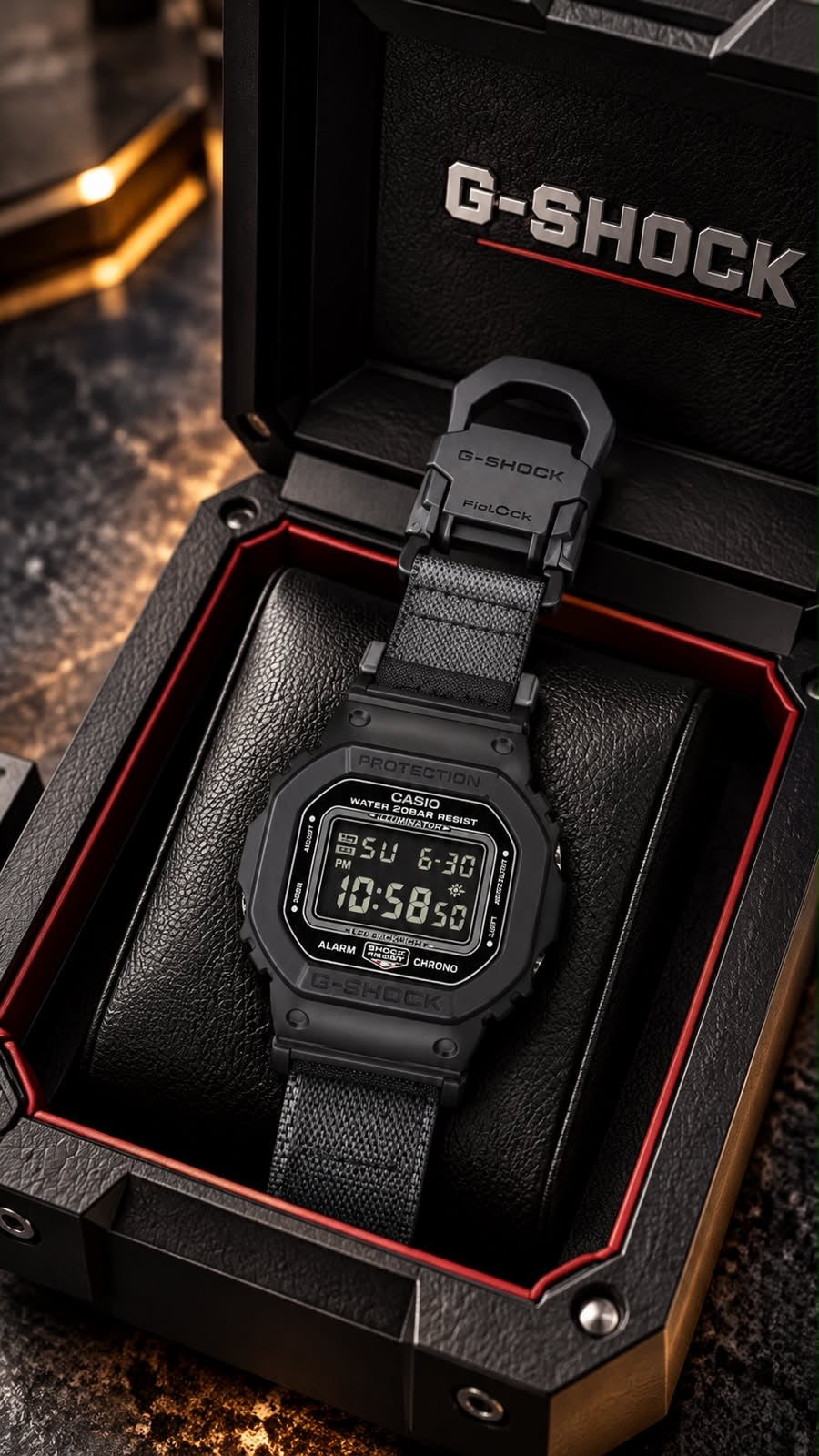Casio G-Shock DW-5600MNC Square Digital Watch with FIDLOCK® Magnetic Strap Collection