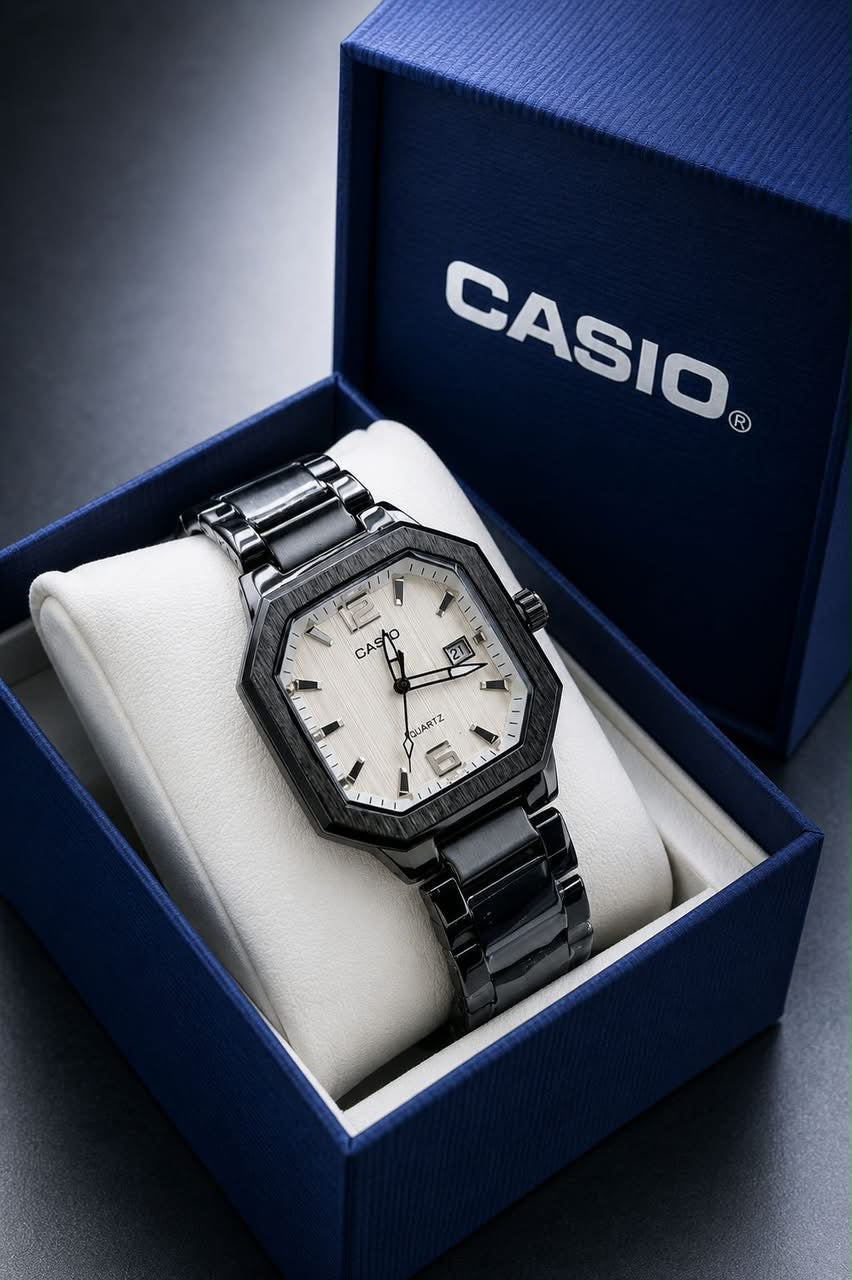 Casio Vintage Octagonal Analog Stainless Steel Watch Collection