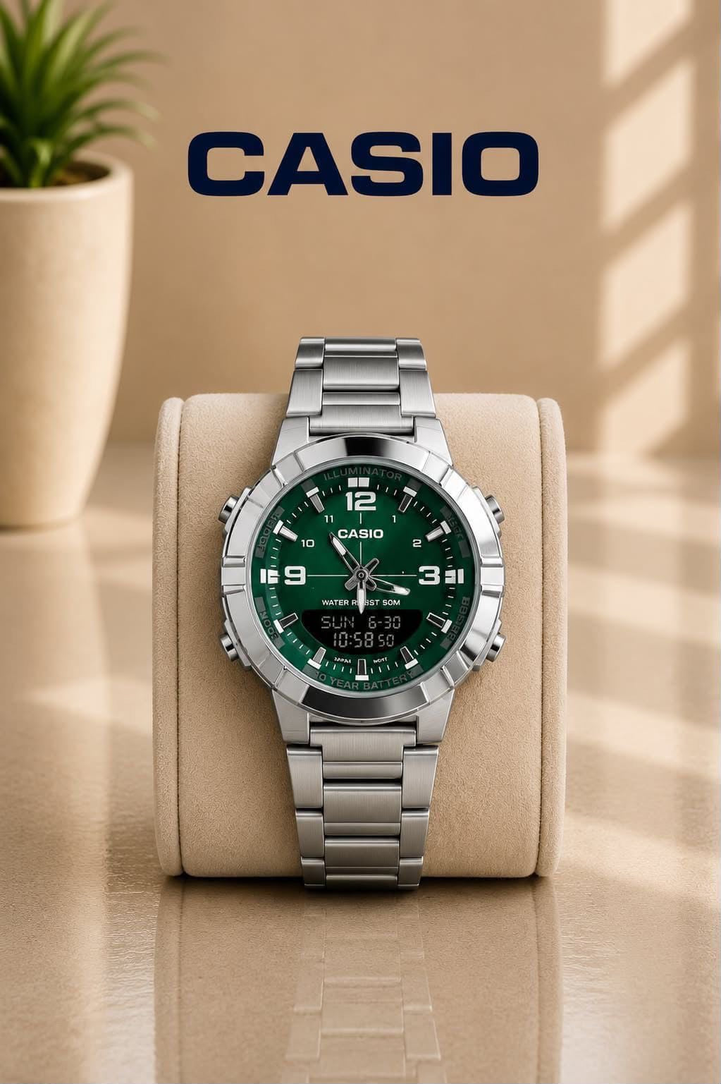 Casio Illuminator 10-Year Battery Stainless Steel Sport Watch Collection