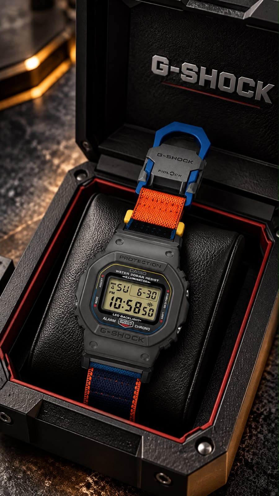 Casio G-Shock DW-5600MNC Square Digital Watch with FIDLOCK® Magnetic Strap Collection