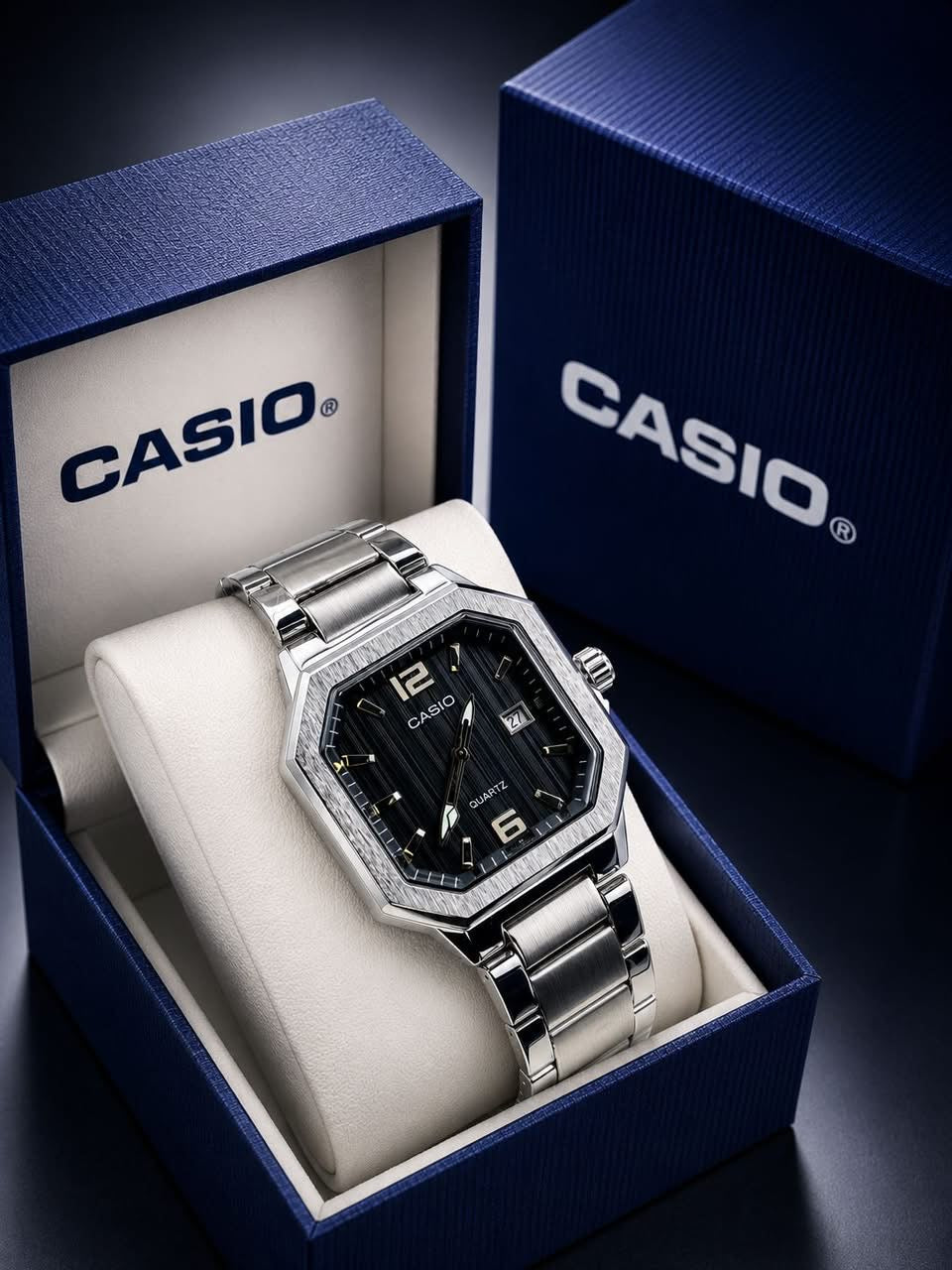 Casio Vintage Octagonal Analog Stainless Steel Watch Collection
