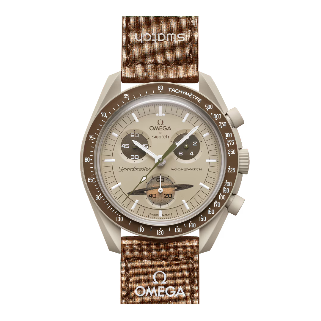 OMEGA × Swatch Bioceramic MoonSwatch – Mission to Saturn (SO33T100)